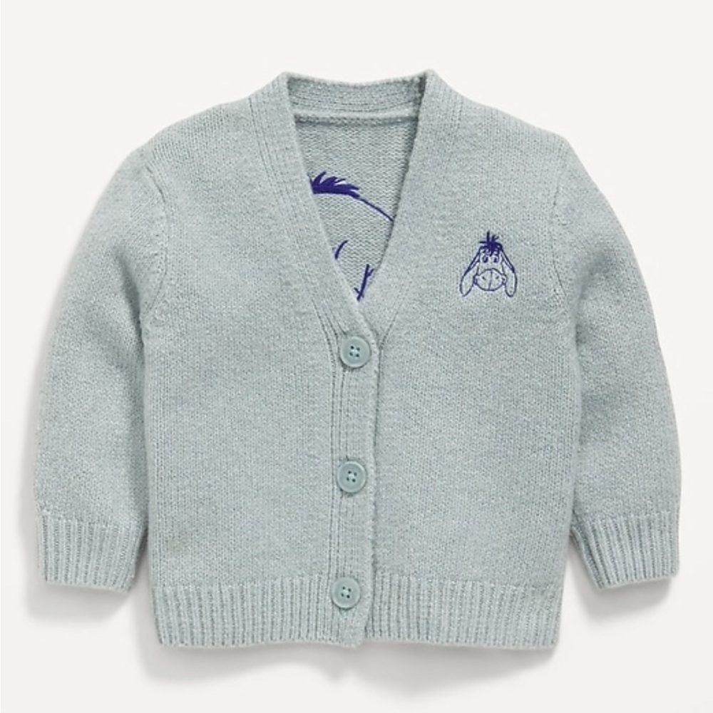 Old Navy Light Blue Eeyore Knit Cardigan